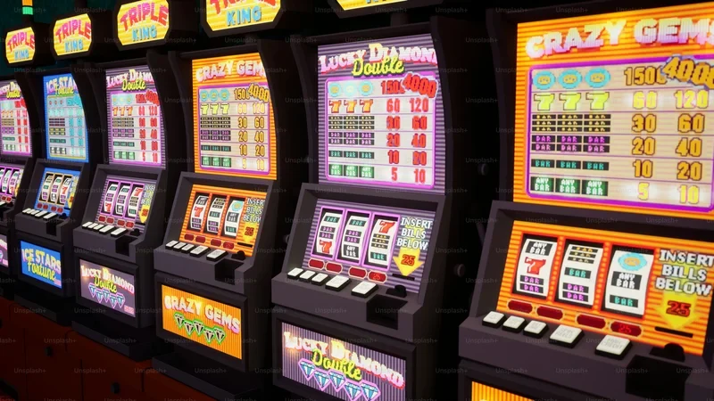 Hình ảnh minh họa máy Slot Game cổ điển với các biểu tượng cơ bản như trái cây và số.