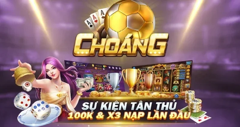 Giao diện trang chủ choangclub với nút đăng nhập nổi bật.