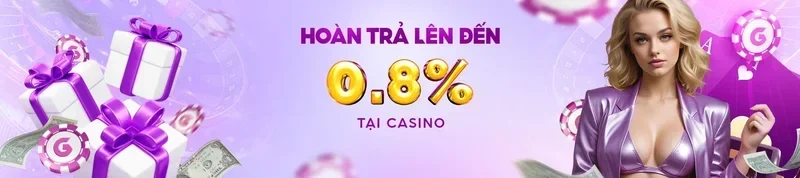 Giao diện chương trình Casino hoàn trả lên đến 0,8% tại choangclub