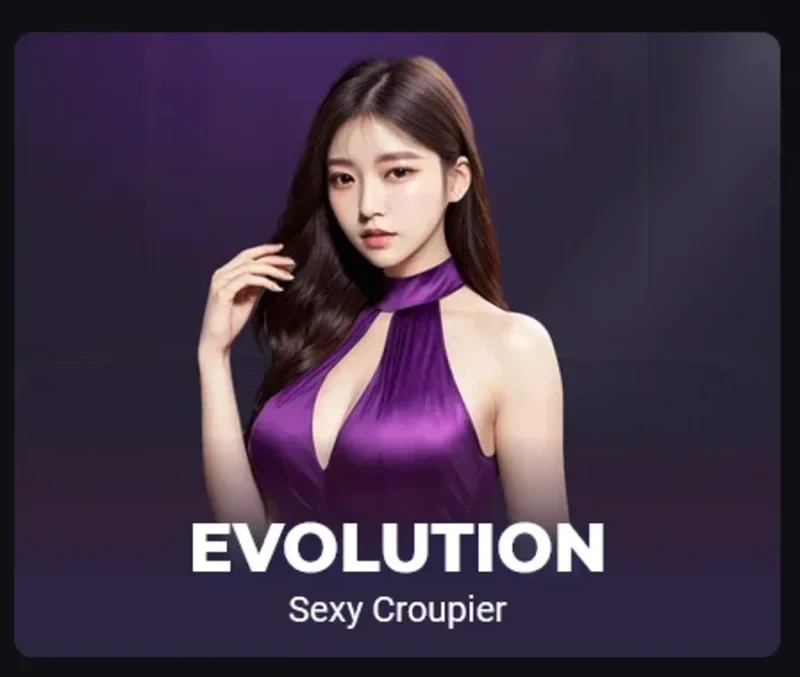 Giao diện Live casino Evolution với dealer chuyên nghiệp.