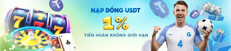 Hình ảnh minh họa giao diện chương trình hoàn 1% khi nạp USDT tại Choangclub